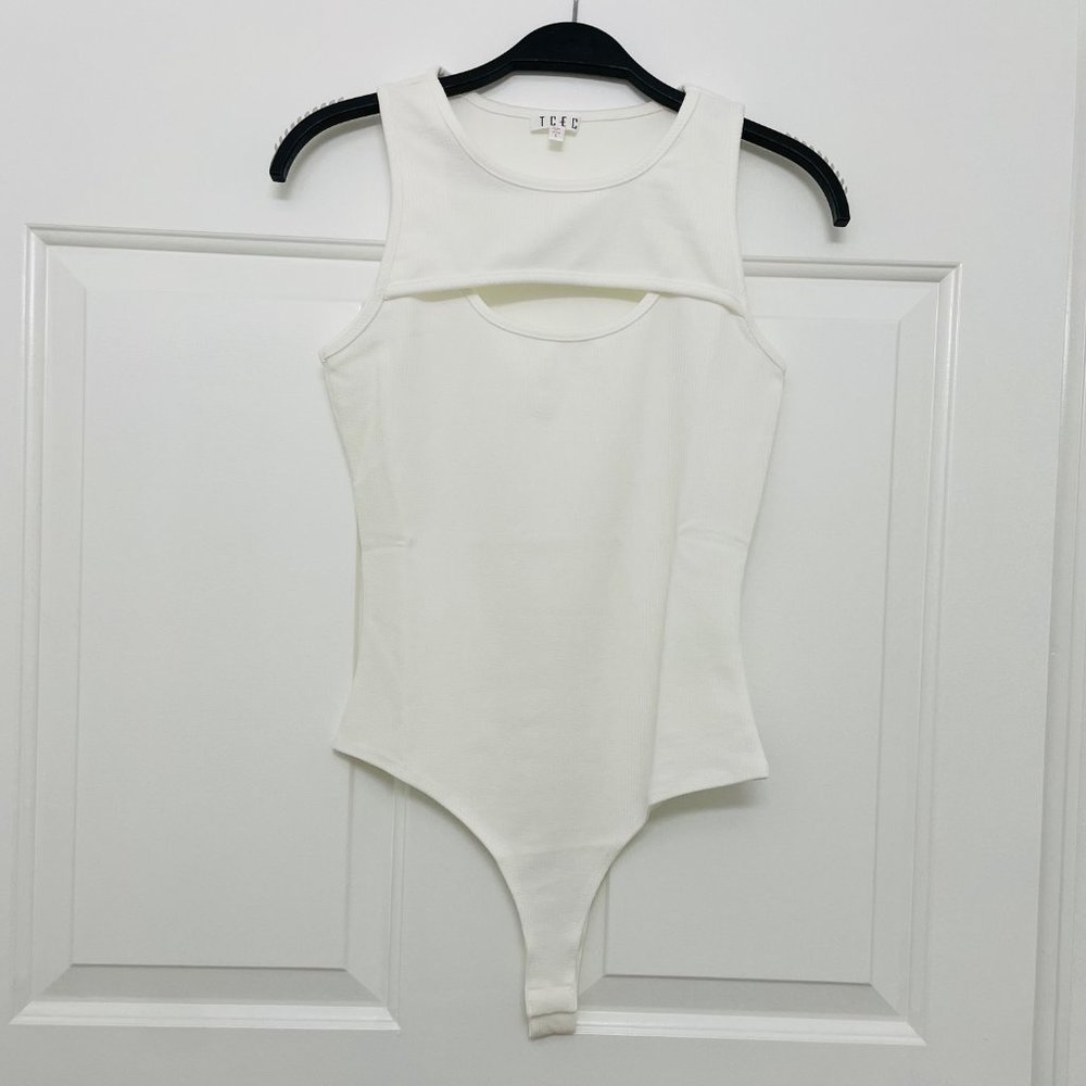 TCEC | NWOT | Sleeveless Cutout Bodysuit | S, M | White | CT7673